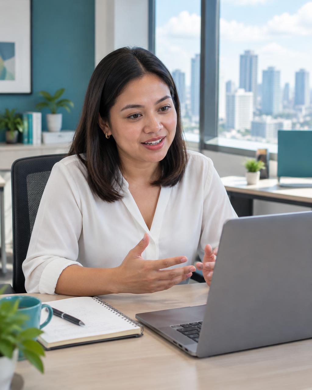 Office professional working with the team